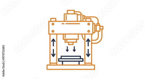 Industrial Hydraulic Press Machine Illustration.