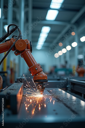 Robotic Arm Manufacturing Welding Sparks Automation V3