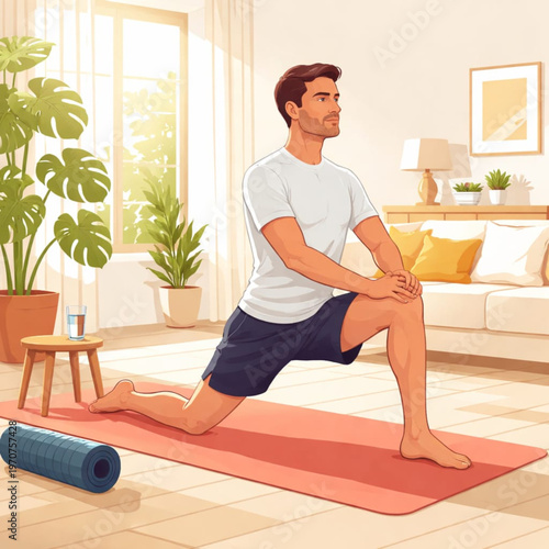 Person practicing yoga in a bright and modern studio setting