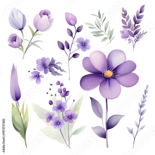 bouquet with beautiful flowers on white background