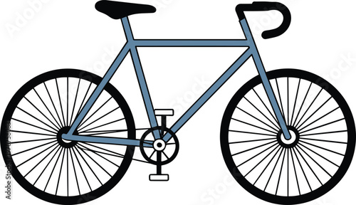 Modern road bike vector illustration with sleek grey frame and drop handlebars isolated on white background for cycling and fitness design