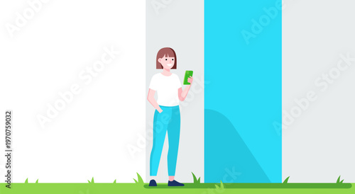 A vector illustration of a man and woman studying books in a library, surrounded by shelves filled with literature