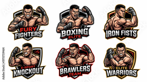 Mascot Logos: Boxing Fighters, Warriors, Brawlers