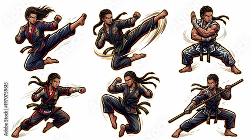 Martial Arts Fighter Poses - Karate, Kung Fu, Kickboxing