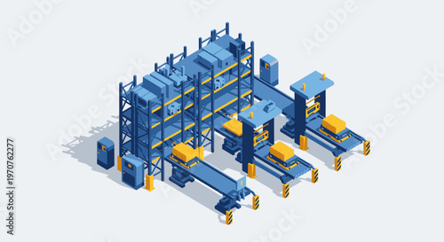 Modern Industrial Warehouse Storage and Logistics System.