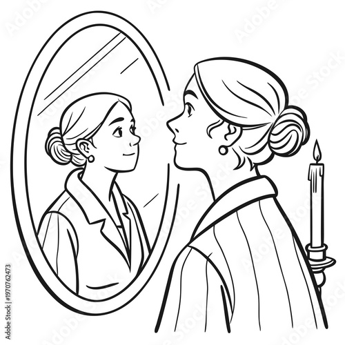 Mirror Reflection of Future Self coloring page