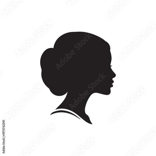 Elegant woman silhouette profile. Female head side view illustration, Beauty and fashion concept.Adobe Illustrator Artwork