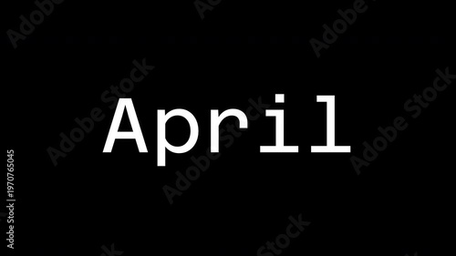 April Month Numeric Date Presentation on Dark Background Concept