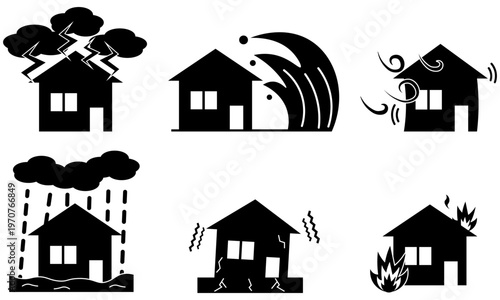 災害アイコン６点セット