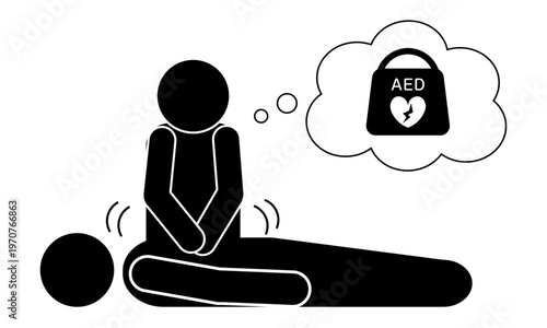 心肺蘇生する人のピクトグラム