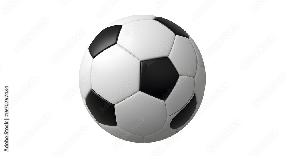 Fototapeta premium Classic black and white soccer ball on a clean white background