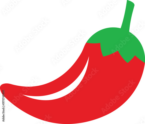 A vibrant red chili pepper with a green stem against a transparent background.