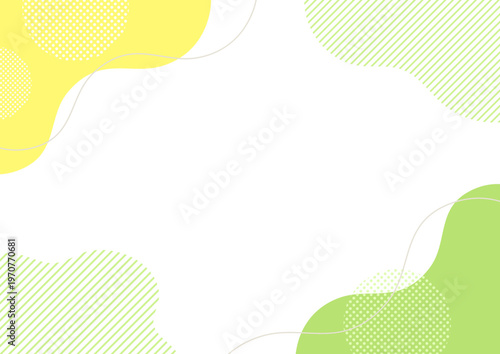 ゴールデンウィークや初夏のおしゃれな背景、新緑カラーの幾何学模様のフレーム