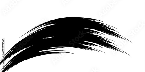 Vector make-up cosmetic mascara brush stroke texture design isolated on white. Realistic mascara smear template. Mascara eyelashes brush stroke makeup. Black hand drawn lash scribble swatch.