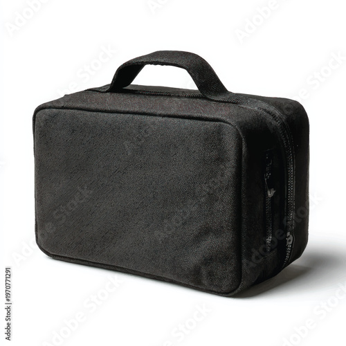 A black bag with a handle on top