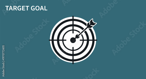 Target Goal Icon Success with Arrow Hitting the Bullseye