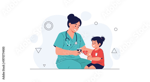 Nurse checking child's pulse, healthcare, medical examination, pediatric care, doctor and patient