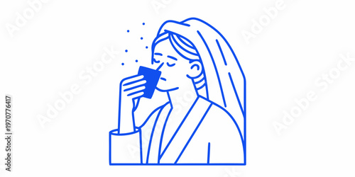 Woman smelling a dark chocolate bar with closed eyes enjoying the scent