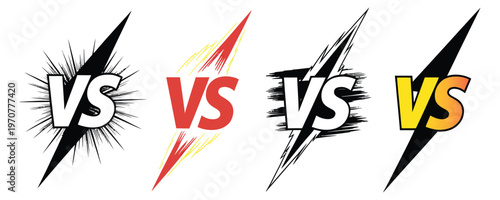 Versus VS Letter Logo Icon Vector with Battle Match Symbol, Game Interface Design Element for Competitive Screen, Player Versus Concept for Gaming and Esports Graphics