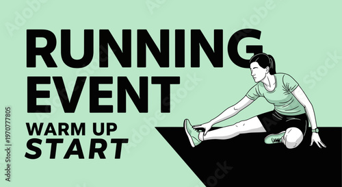 Runner Preparing For An Event, Running Event, Warm Up And Start, Illustration Design