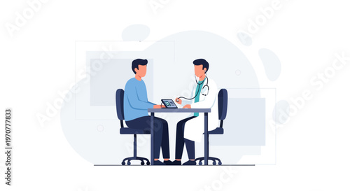 Doctor consulting patient in clinic, medical checkup, healthcare, doctor's appointment