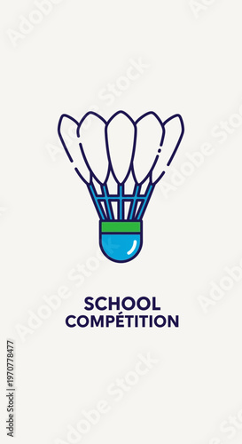 School Badminton Competition Shuttlecock Sport Event Illustration