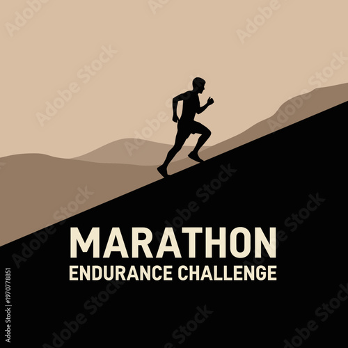 Silhouette Of A Runner Ascending A Hill, A Visual Metaphor For Endurance And Perseverance