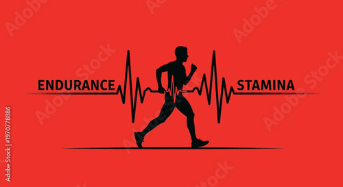 Running Endurance Stamina Heartbeat Graphic