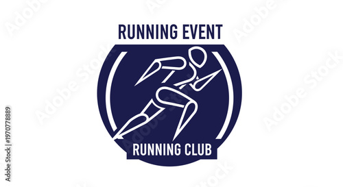 Running Event Club Logo Design Featuring Dynamic Athlete Icon