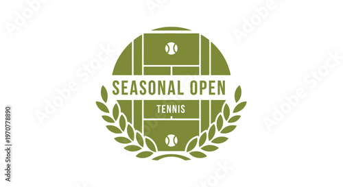 Seasonal Tennis Tournament Emblem Design Representing Competitive Sports Events