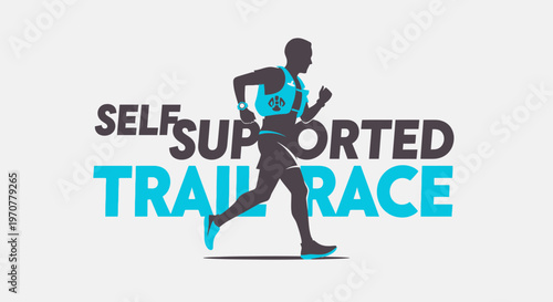 Silhouette Of A Runner Embarking On A Self-Supported Trail Race, Inspiring Illustration