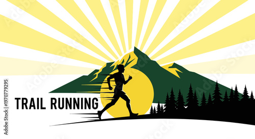 Silhouette Of A Runner Embarking On A Trail Running Adventure Through Scenic Mountains