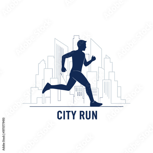 Silhouette Of A Runner Embarking On Urban Jogging In A Metropolitan Cityscape Setting