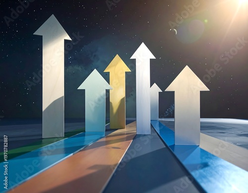 A futuristic representation of growth and progress