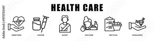 line - Health Care web banner icon vector illustration concept