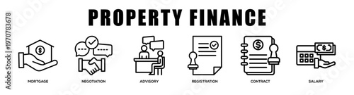 line - Property Finance web banner icon vector illustration concept