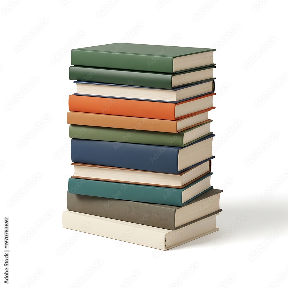 Fototapeta premium A stack of colorful books with different colored covers