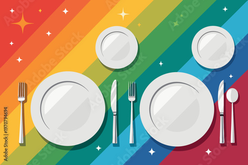 Food Restaurant Plates And Cutlery Professional Photo Suitable for Design