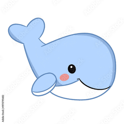 Cute blue shark cartoon illustration