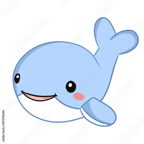 Cute blue shark cartoon illustration
