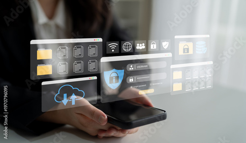 Canvastavla Secure login and file management interface with folder, password, and encryption