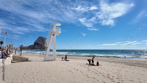 Canvastavla Calpe, Peñon de Ifach, Alicante, playa de Calpe con su impresionante peñon de If