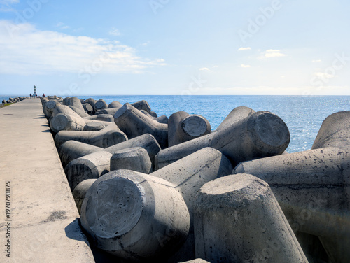 Coastal Protection Tetrapods Along the Coastline of Funchal (Madeira Portugal)