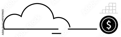 Cloud computing concept. Cloud computing simplifying financial transactions via digital platforms. Cloud computing enhances scalability and business operations. For tech, finance, startups, data