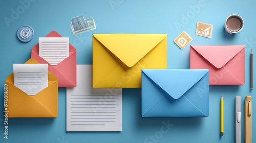 professional email correspondence office with business background