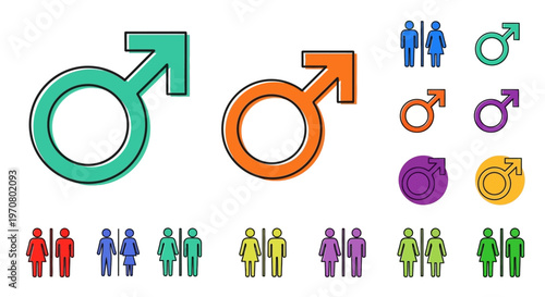 LGBTQ Community Symbols and People Icons.