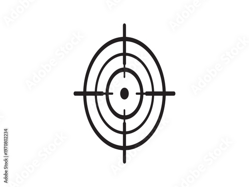Black and white target icon concentric circles with a central dot for precision