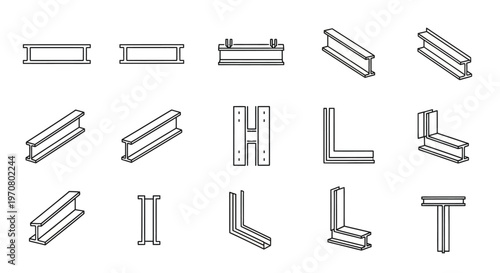 Various metal profiles and sections.