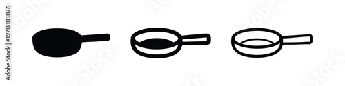 Kitchen Scoop or Ladle Icons Set, Cooking Utensil Vector, Food Preparation Tool Symbols