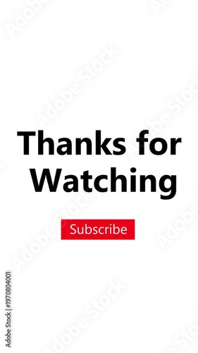 Thanks for watching outro with subscribe on white screen